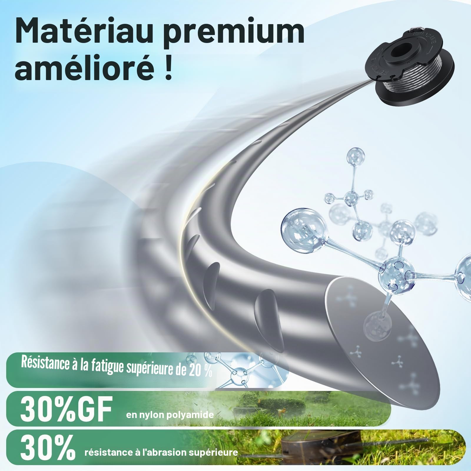Ø1,6 mm-5m de Longueur Fil Coupe Bordure Compatible avec Bosch Convient pour Coupe-Bordures sans Fil EasyGrassCut,Contient 4 Pièces F016800569 Bobine Coupe Bordure