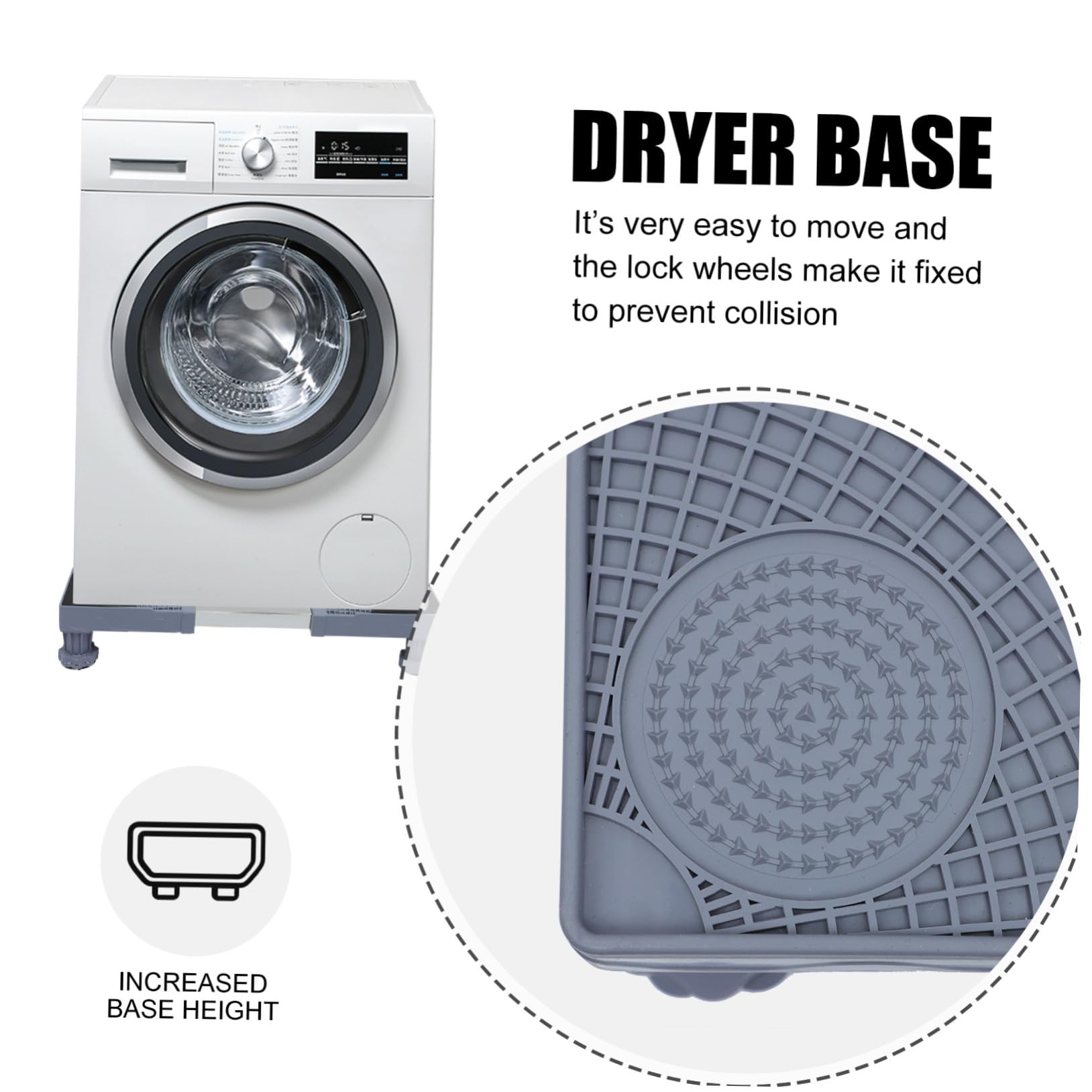 Soporte Móvil Patas Fuertes de Plástico Refrigerador y Lavadora para Base Ajustable Resistente y Desmontable Ruedas Giratorias 360 Grados para Limpieza y Reparación