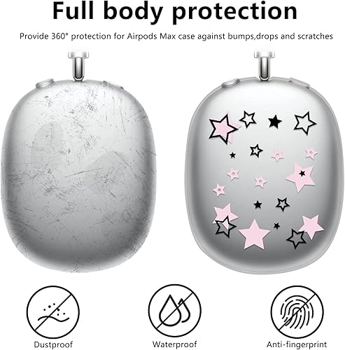 Miniatura 3 de Funda para AirPods Max, pintada de TPU suave antiarañazos funda protectora para auriculares Apple Airpods Max (estrellas rosa)