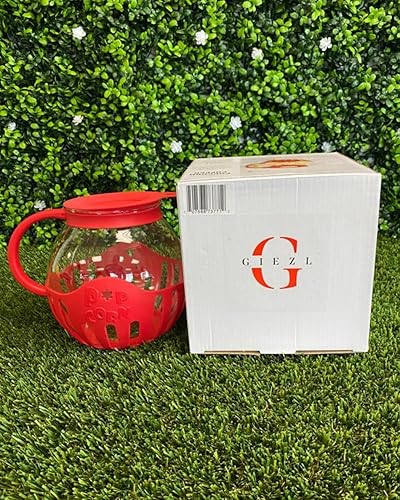 Máquina de palomitas de maíz – Máquina para hacer palomitas de maíz y microondas – Vidrio de borosilicato 3 en 1 – Tapa de silicona, apta para