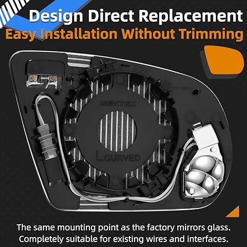 Miniatura 3 de Espejo lateral de repuesto para Mercedes Benz Clase C W205 2015-2021 Clase E W213 2016-2021 Clase S W222 2014-2021 GLC W253 2016-2021 - Espejo