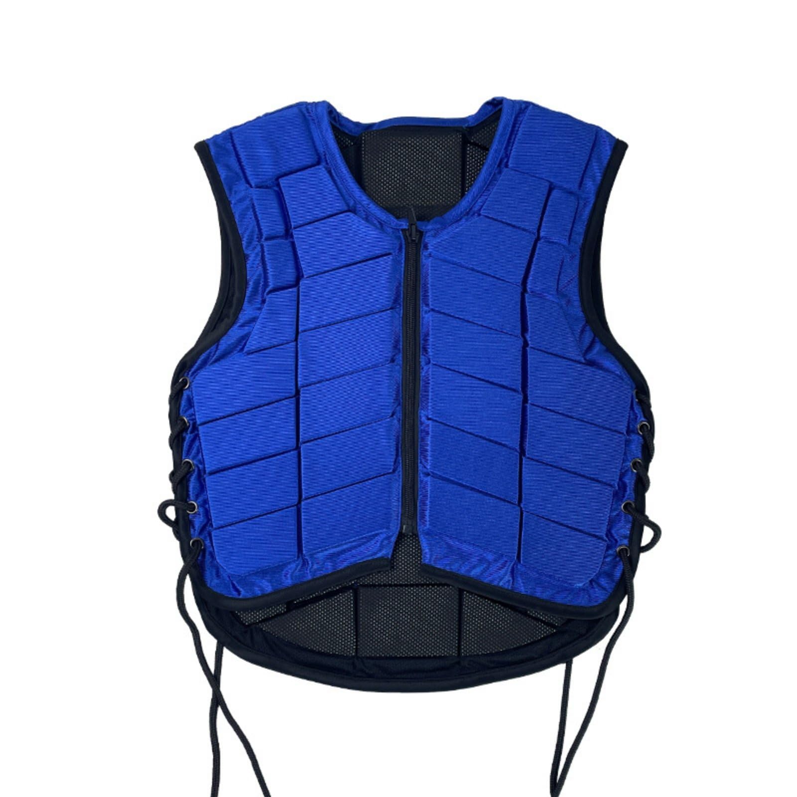 Gilet Equestre Imbottitura Zip Frontale Lacci Laterali Materiale Antiurto Mesh Adatto per Cavalieri di Tutte le Età Adatto per Pratica E Allenamento Quotidiano