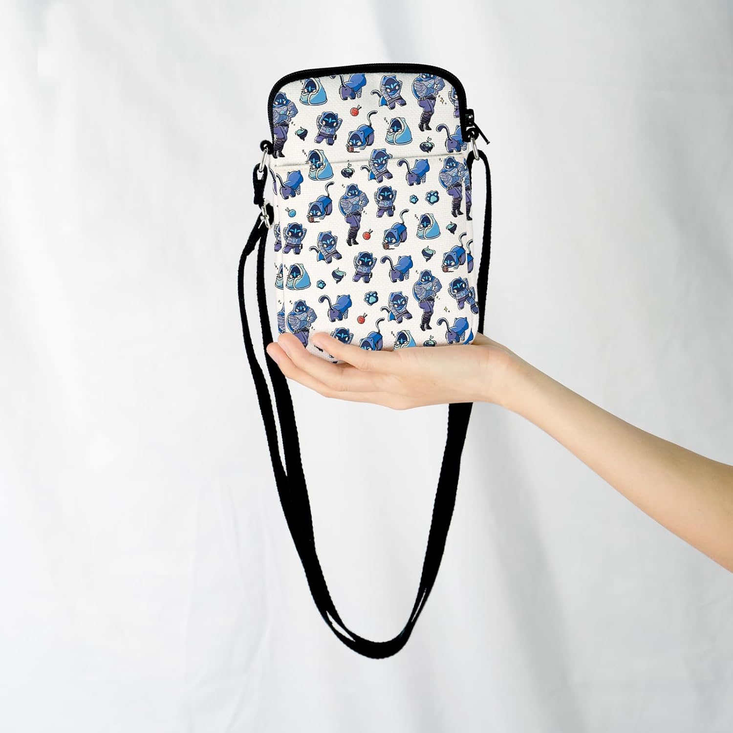 JXGZSO Funny Cat Themed Crossbody Zipper Bag Game Lover Gift Animal Inspired Shoulder Bag - Image 2