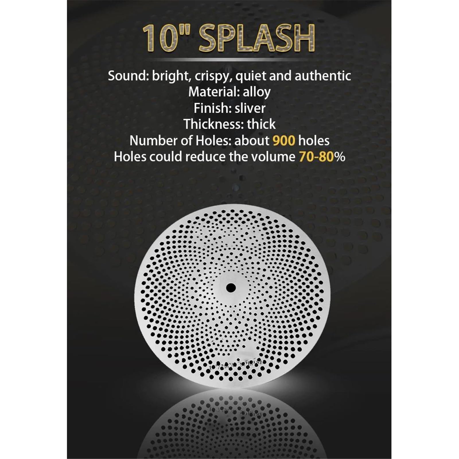 Ensemble De Cymbales En Alliage De Cinq Pièces 10" Splash + 14" Hi-Hat + 16" Crash + 20" Ride + Sac Pour Batterie De Jazz