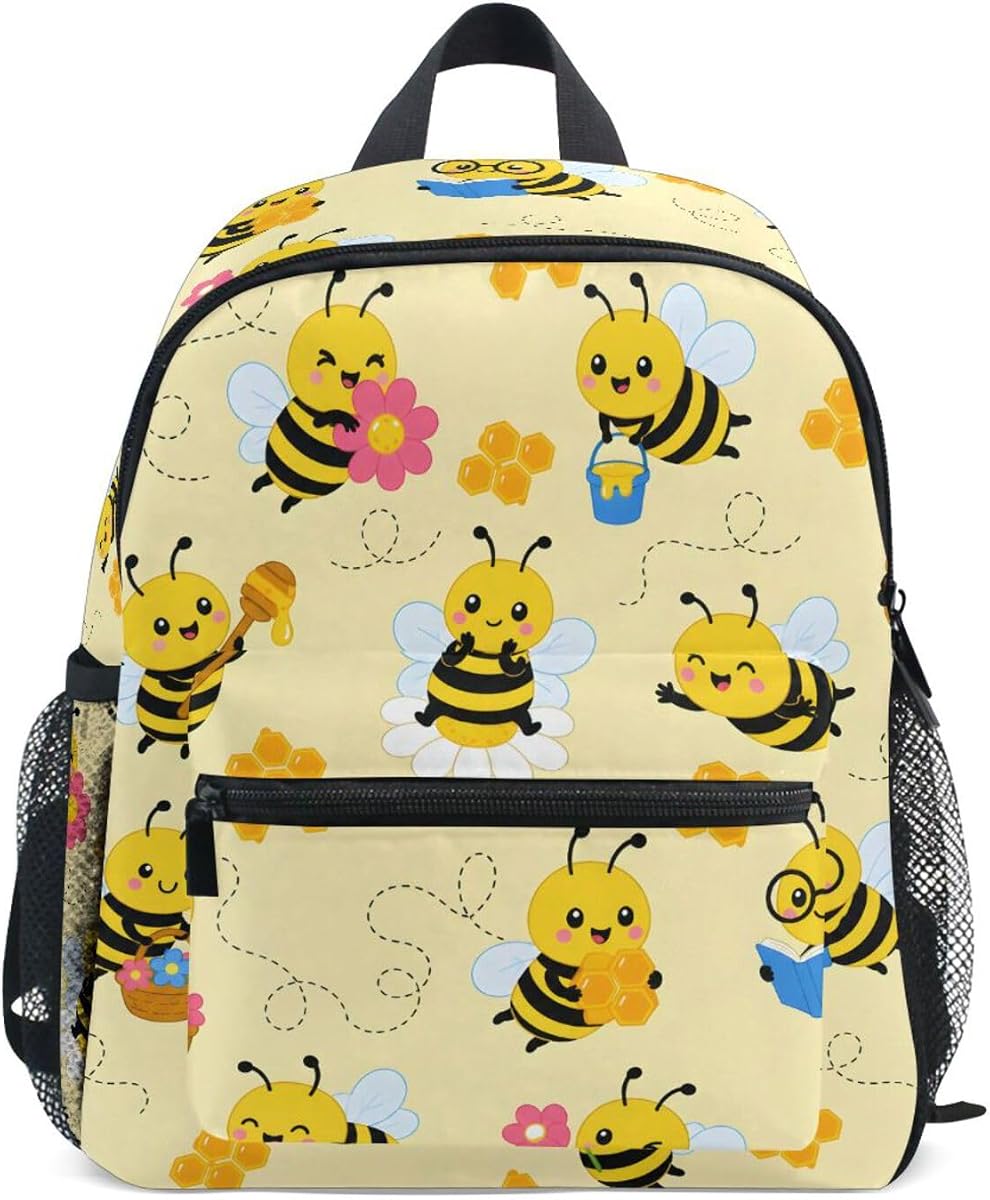 FENCHE Bee Cute Kids Backpack Toddler Backpack Daily Outdoor Daypack for Kindergarten Preschool