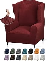Vista 39 de YEMYHOM Funda elástica para silla de ala de 1 pieza con el último diseño de jacquard, protector antideslizante para muebles con varillas de espuma