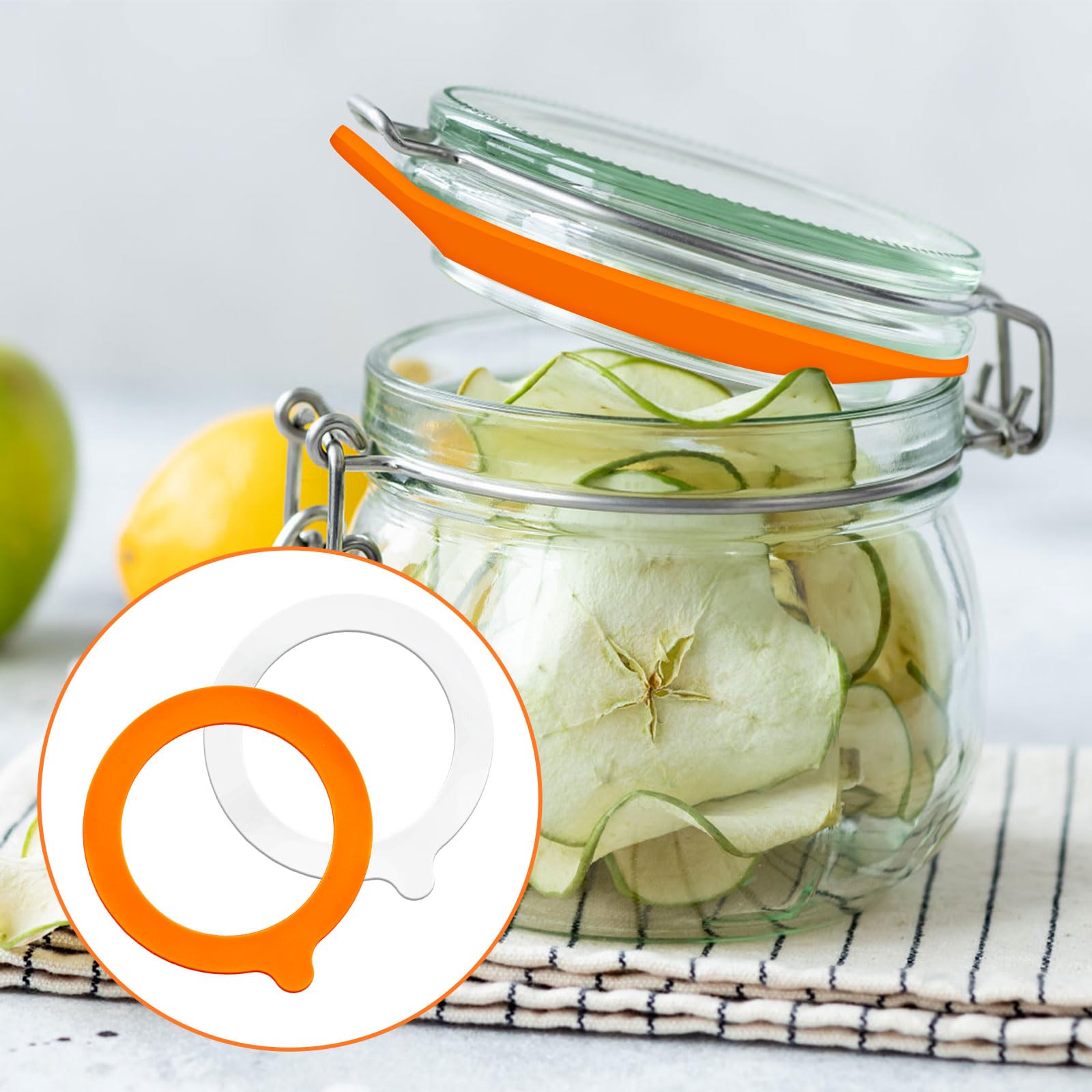 8-Pack Silicone Mason Jar Gaskets - Replacement Seals For Regular Mouth Canning Lids