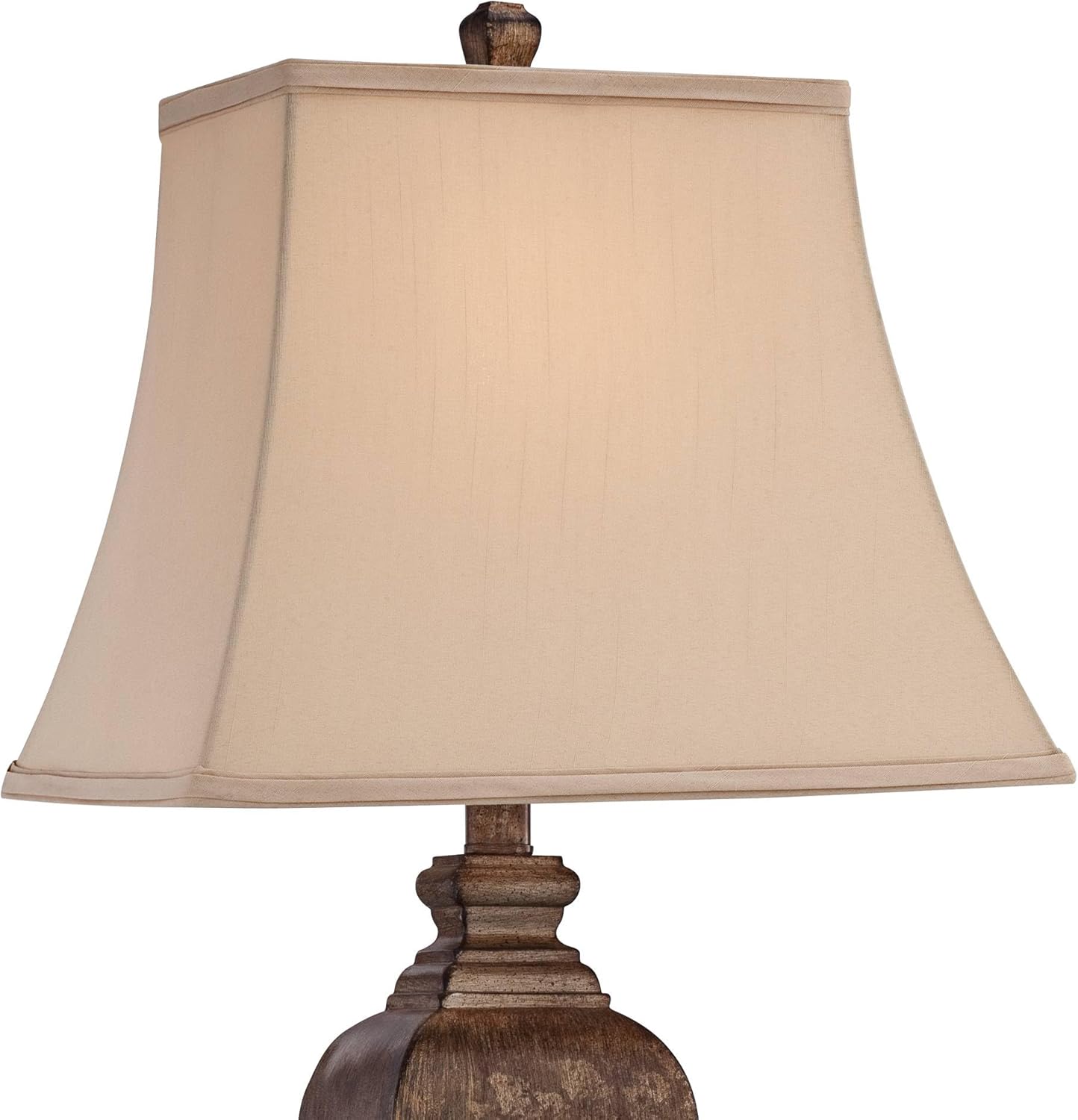 Regency Hill Edgar 29" Tall Urn Traditional Country Cottage Core Farmhouse Rustic End Table Lamps Set of 2 Brown Bronze Finish Living Room Bedroom Bedside Nightstand House Office Fabric Shade