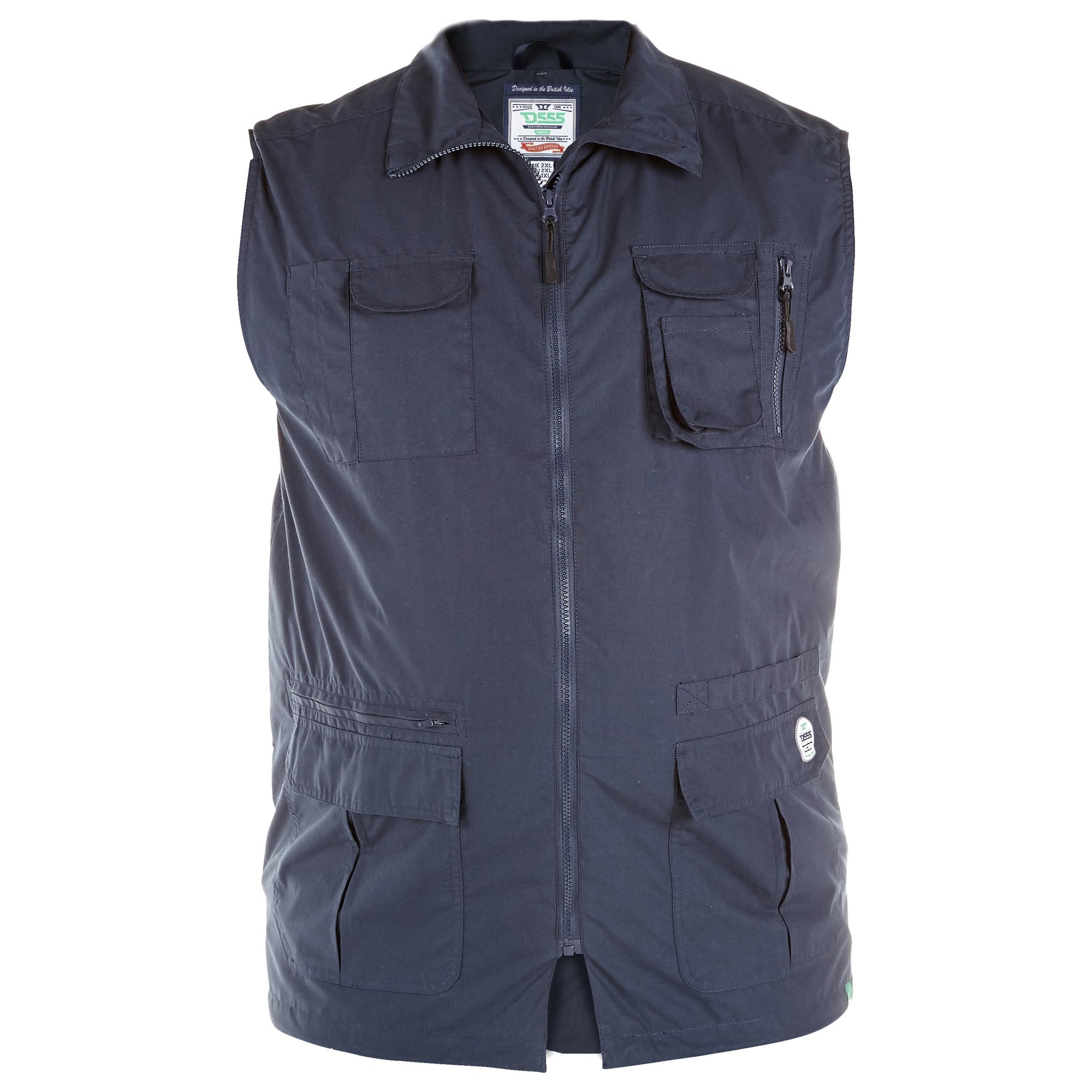 D555 Men's Navy Duke London Adults Gilet Waistcoat Fishing Vest Jacket Multi Pockets 4XL
