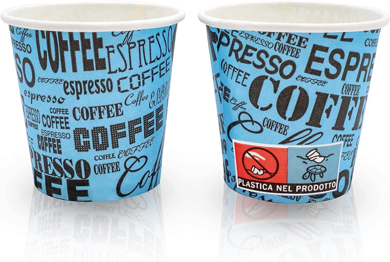 COFFISANO 200 Bicchierini da Caffè Colorati | Bicchieri in Cartoncino da 75 ml per Espresso Tè Bevande Usa e Getta in Monouso Riciclabili, per Ristoranti, Ufficio, Asporto, Bar
