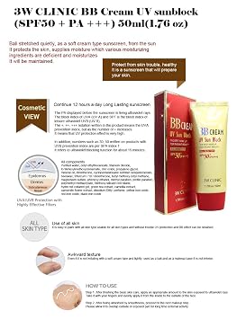 3W Clinic UV Sun Block BB Cream SPF50 PA+++Korea Cosmetics