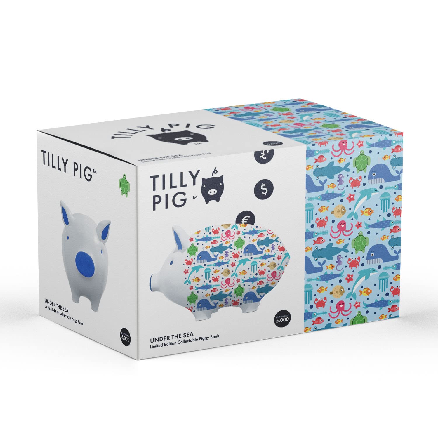 Amazon.co.jp: Tilly Pig セラミック貯金箱 子供用 海の下 魚&動物