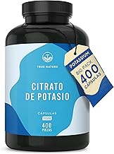 Potassium Citrate - 2222 mg High Dose - 400 capsules (6 months) - Elemental potassium from potassium citrate - Potassium - Vegan and without additives - TRUE NATURE