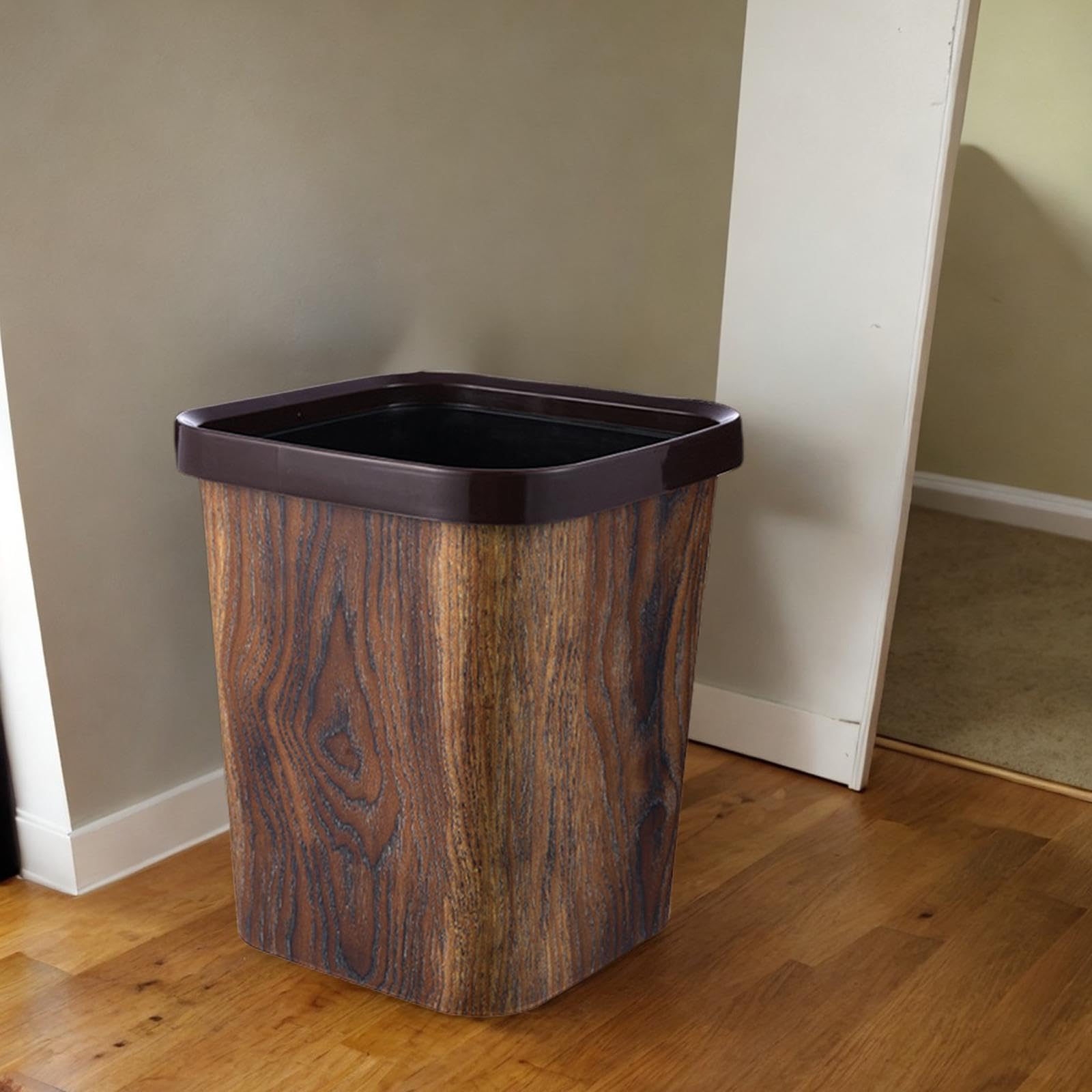 MagiDeal Contenedor de Basura, Cubo de Basura Interior, Sin Tapa, Papelera Grande Y Duradera, Cubos de Basura para Inodoro, para Baño, Hogar, Dormitorios, Cuadrado 12L