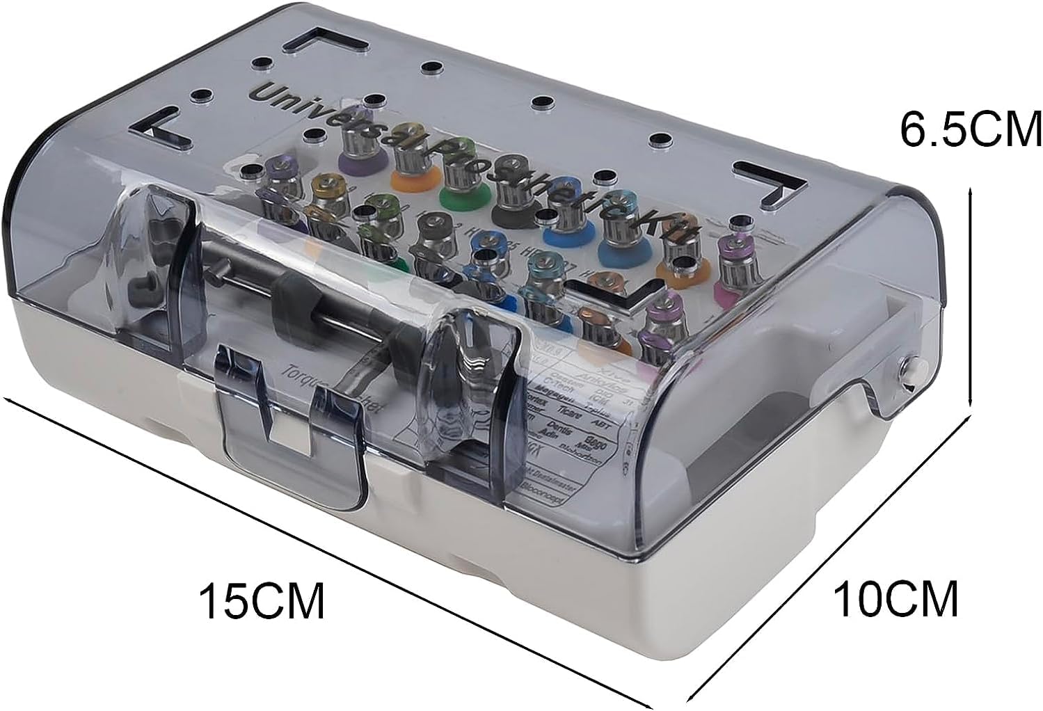 Universal Implant Prosthetic Kit,Colorful Prosthetic Tool,10-70Ncm Implant Driver with 16 Screwdrivers (US stock)