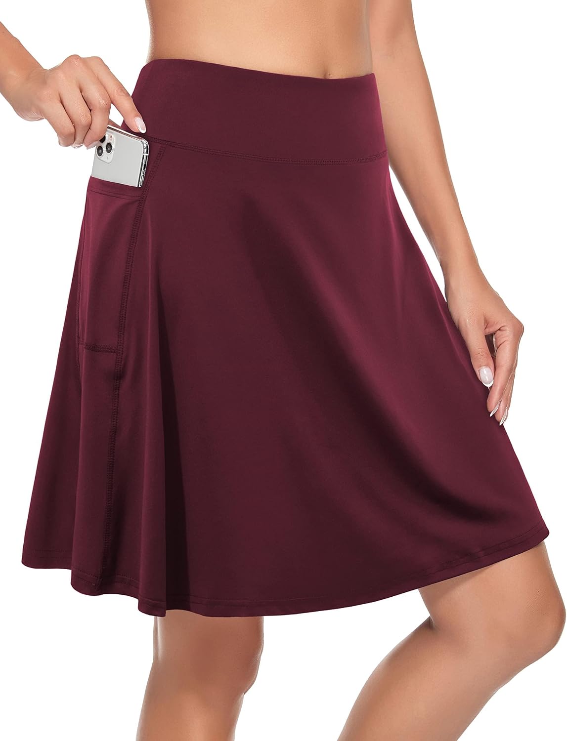 KORALHY Women's 20" Knee Length Skorts Skirts Tennis Athletic Pickleball Golf Causal Skort with 4 Pockets