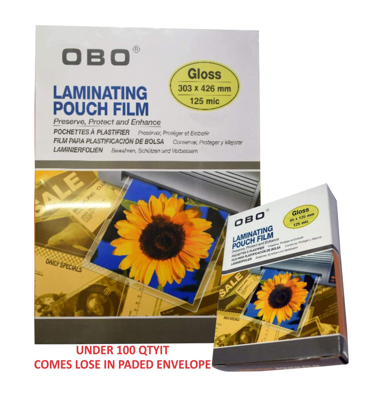 Buy OBO Lamination Pouches/Sleeves Laminating Pockets Sheets A3 A4 A5