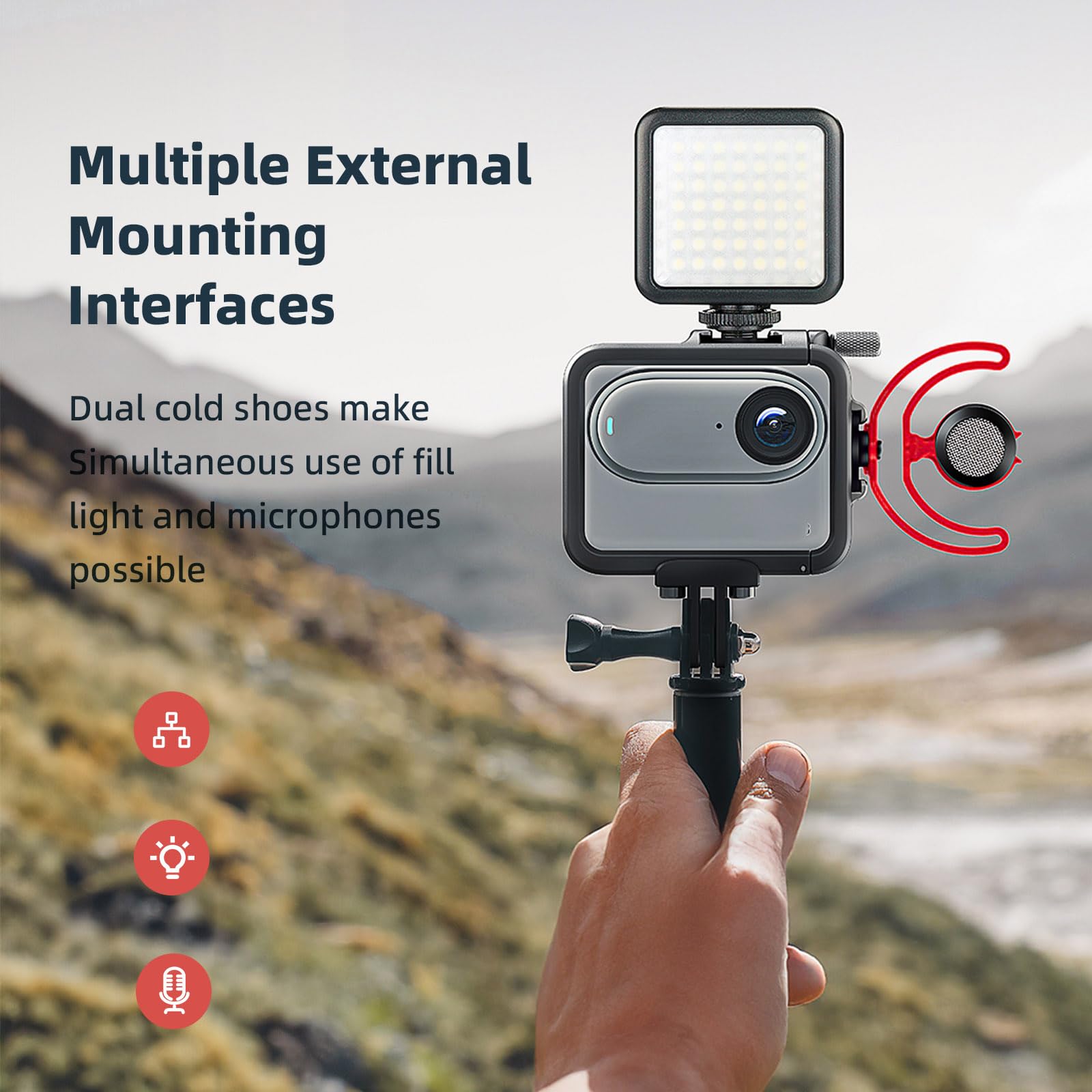 Connecteur D'extension Pliable Pour Insta360 GO 3S/GO 3 - Cadre De Protection Universel, 2 Ports, Support Encliquetable