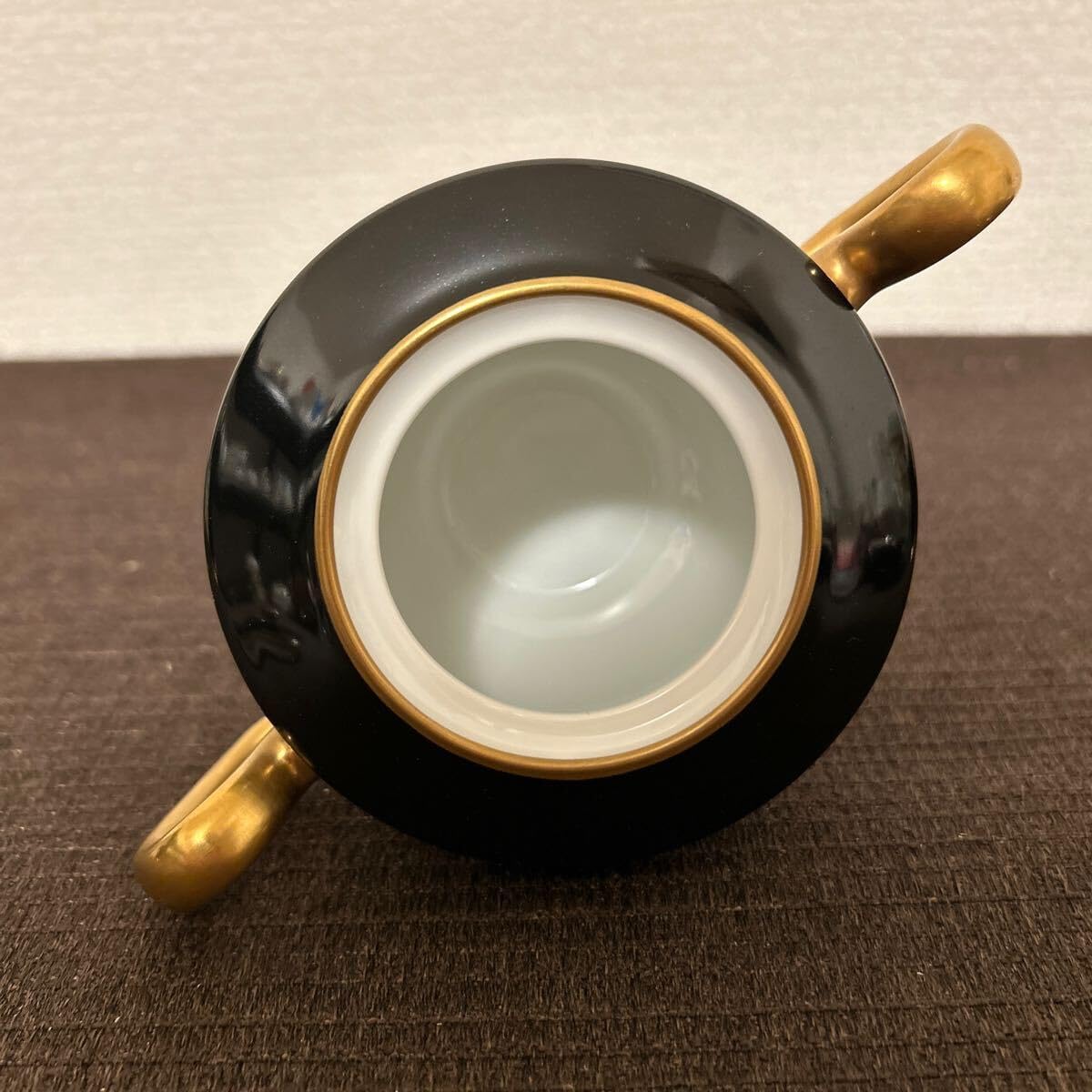 大倉陶園 ジョセフィーヌ 黒蒔き デミタス カップ&ソーサー 色蒔き 
