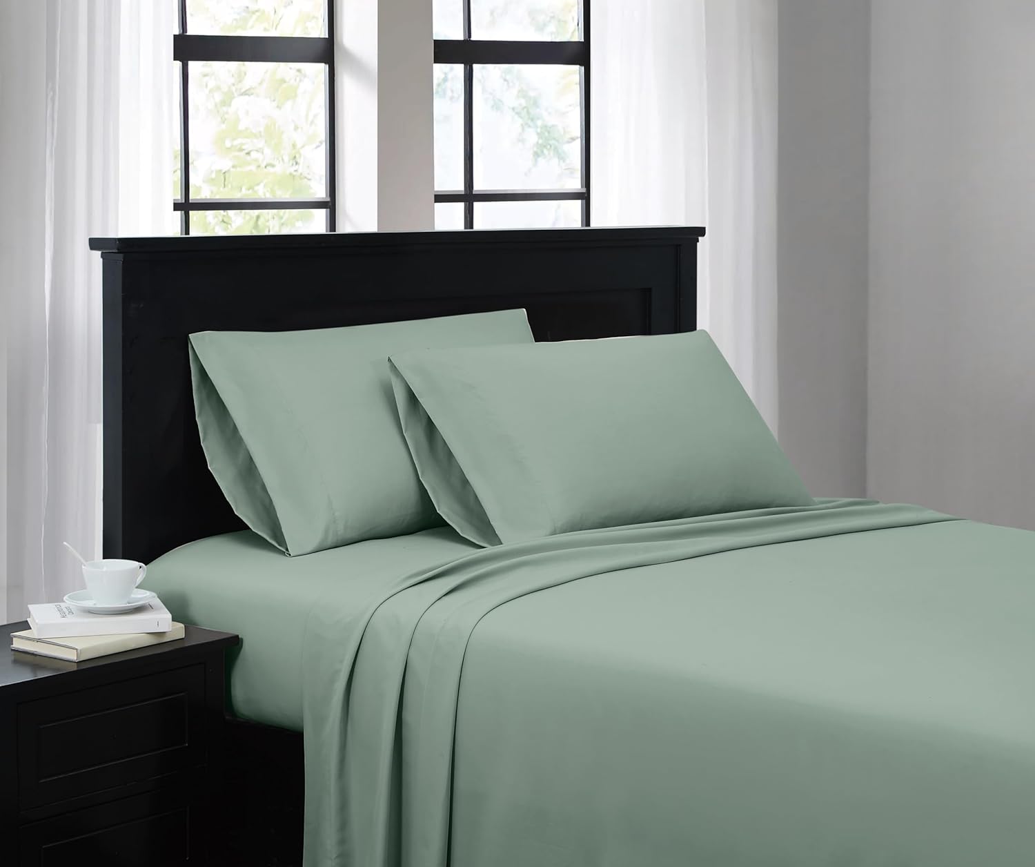 TRULY SOFT Everyday Sheet Set Green Polyester 3-Piece Twin Sheet Set, Solid Color Themed, Adult Bedding, Oeko-TEX Certified
