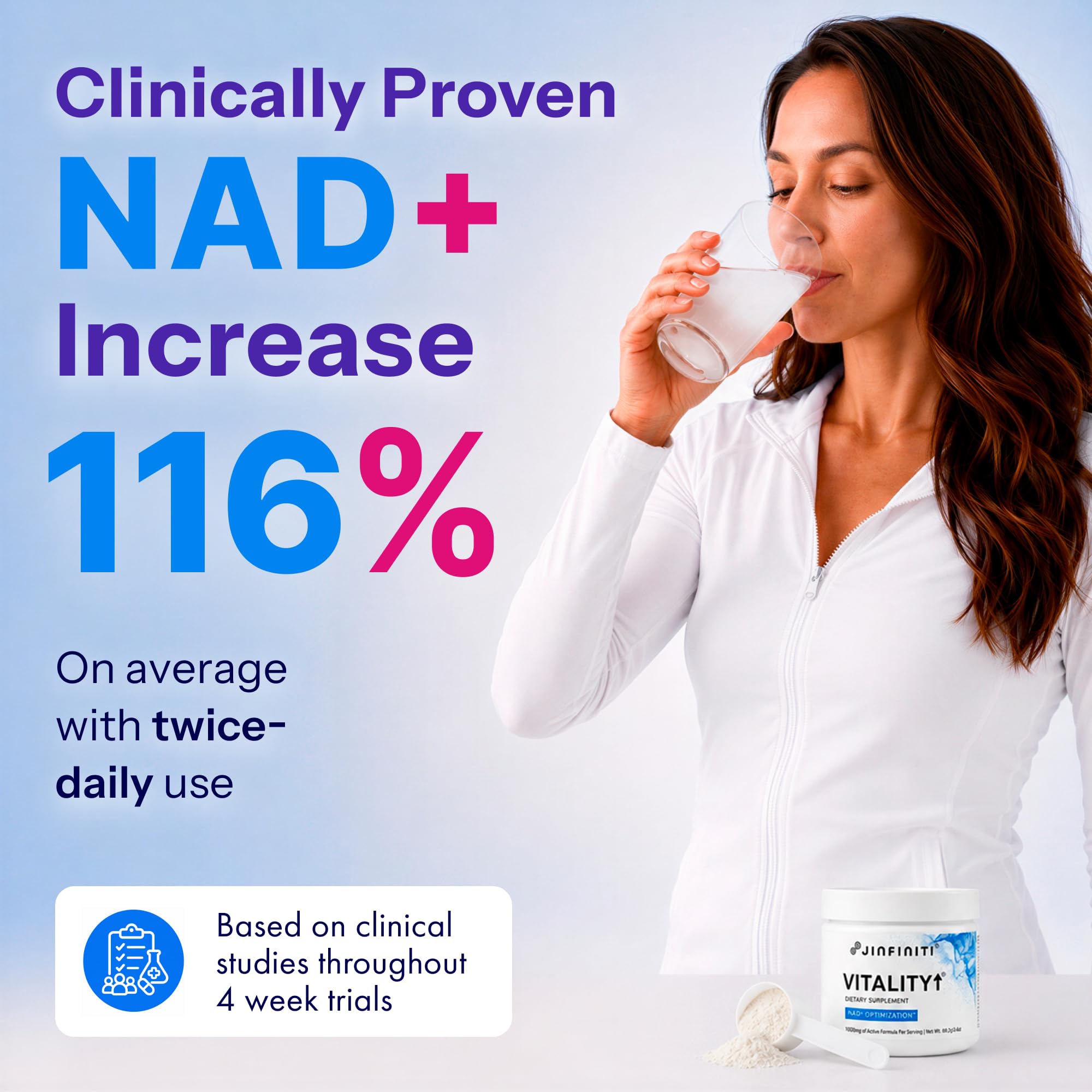 Jinfiniti Vitality↑® NAD+ Booster Supplement Powder - Patented Formula 62g — Amazon image 2