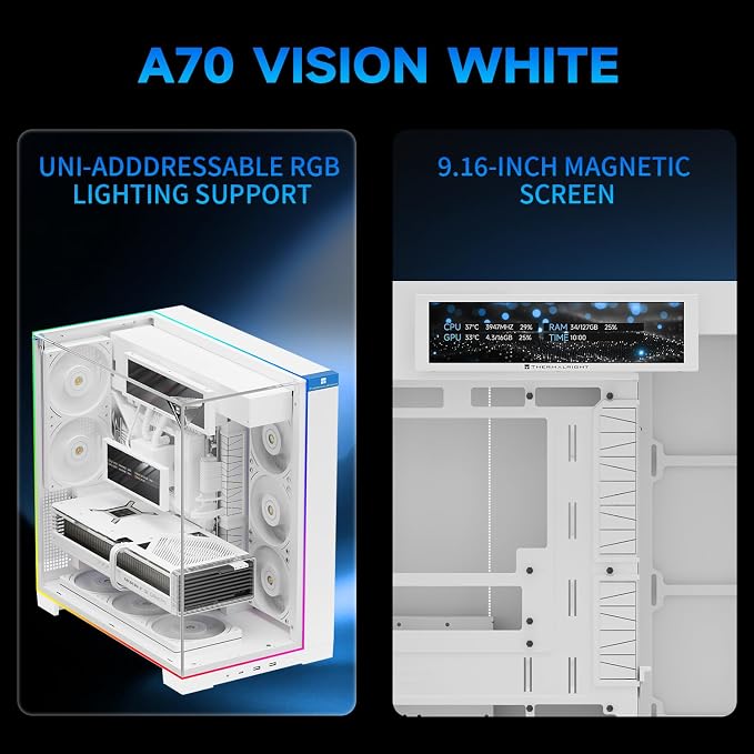 Gabinete Thermalright A70 Vision White Full Tower ATX miniatura 2