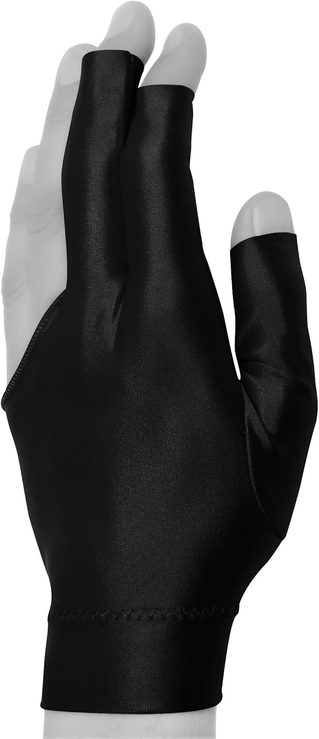Quality gloves Billiard Open Fingers - Fits Either Hand - One Size fits All (Black, 1 Pack) : Sports & Outdoors