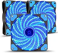 Kit 3 Cooler Fan Led Azul 120mm Silencioso Ventoinha Gabinete Cpu Pc Gamer