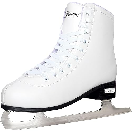 Nattork Figure Skates Excellence Stainless Steel Blades Ice Figure Skating with Enhanced Support Strength Performance and Ultimate Comfort for Youth and Adult