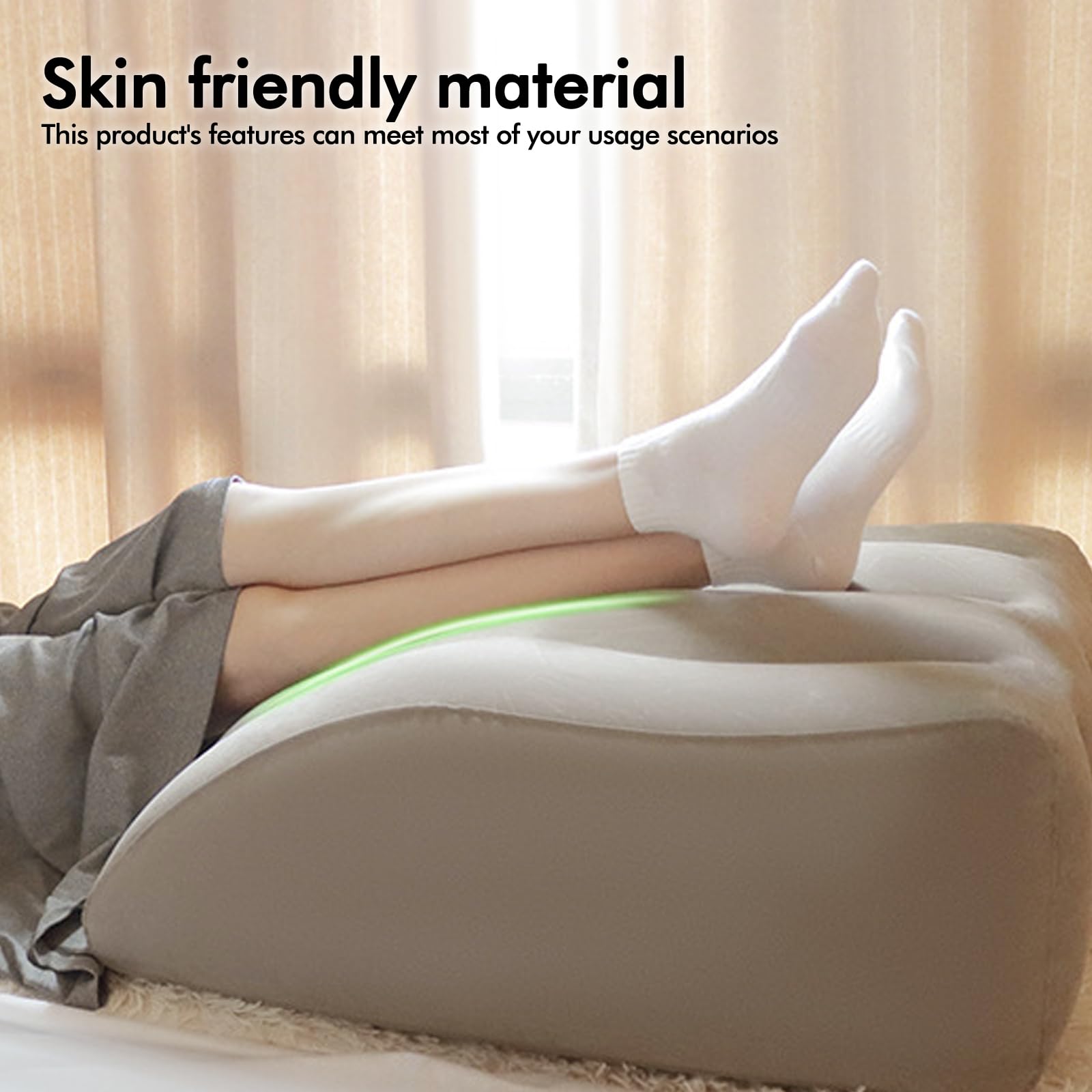 Cuscino gonfiabile per sollevare le gambe: cuscino gonfiabile per i viaggi, cuscino ergonomico a cuneo per dormire, adatto per rilassare i muscoli e alleviare il gonfiore