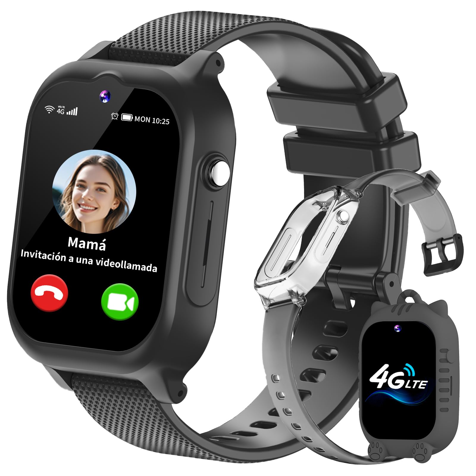 4G Smart Watch Boy Boys Girls GPS Locator Calls SOS Video Calls Pedometer Alarm Clock HD Camera Water Resistant Digital Gifts