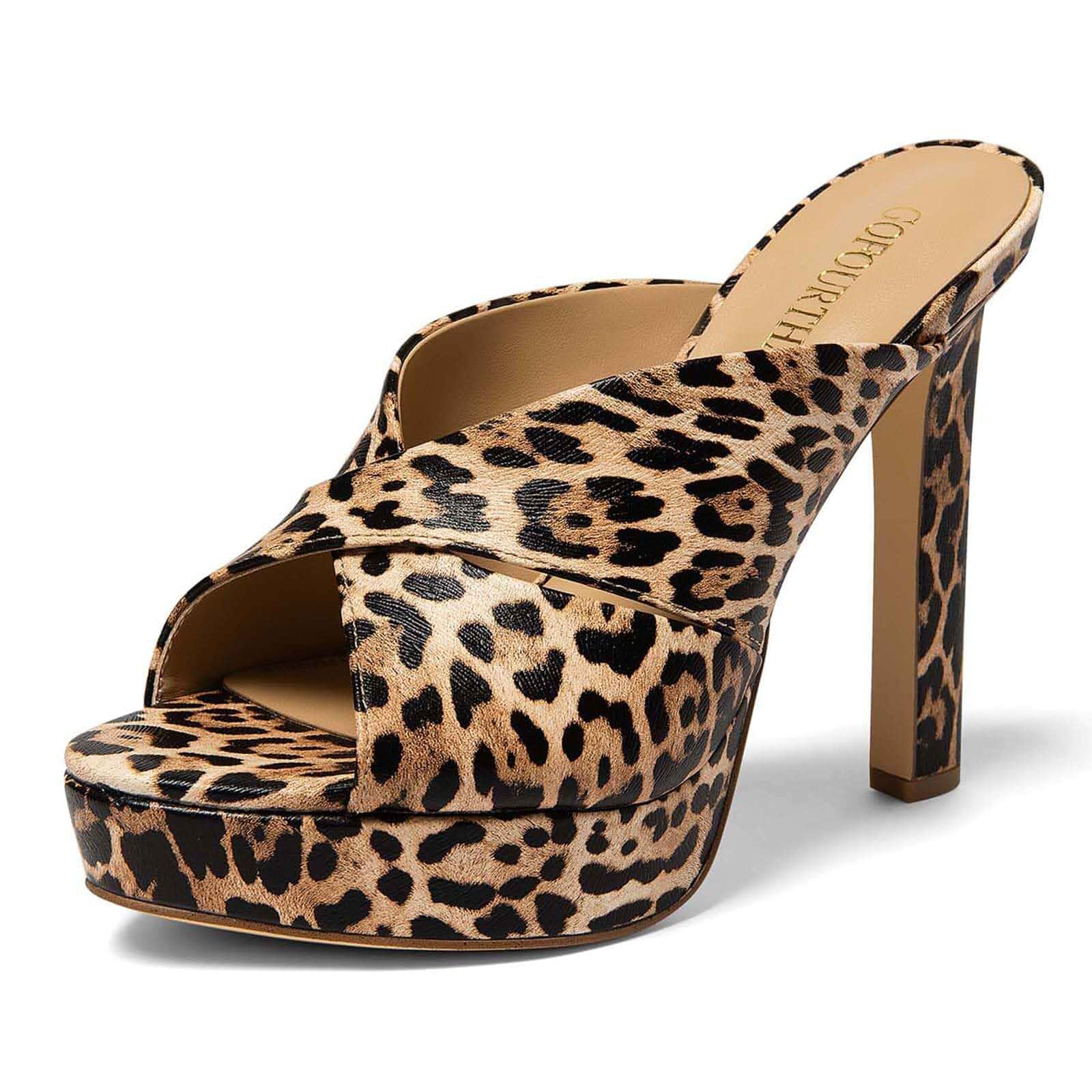Platform Heels for Women High Heel Mule Sandals 4.5-Inch Platform Mule Heels Comfortable Casual peep toe Dress Shoes for Party Weeding