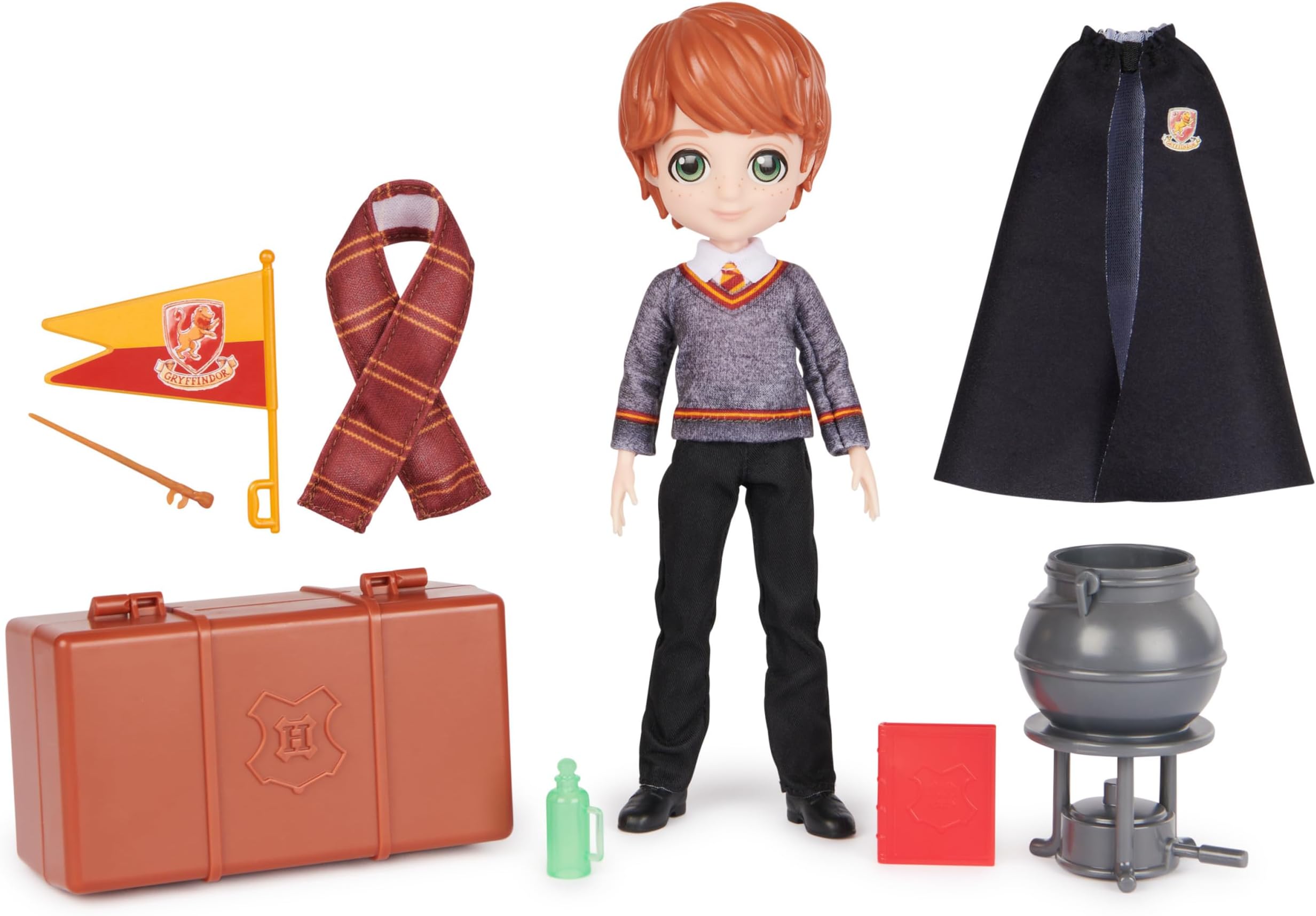 Harry Potter, 8-inch Ron Weasley Doll 12-Piece Back to Hogwarts Gift Set with Doll Accessories, Kids Toys for Ages 6 and up
