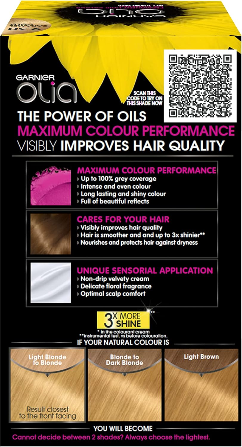 L'Oreal Paris Garnier Olia Gold 9.30 Caramel Gold No Ammonia Permanent Hair Dye - Image 3