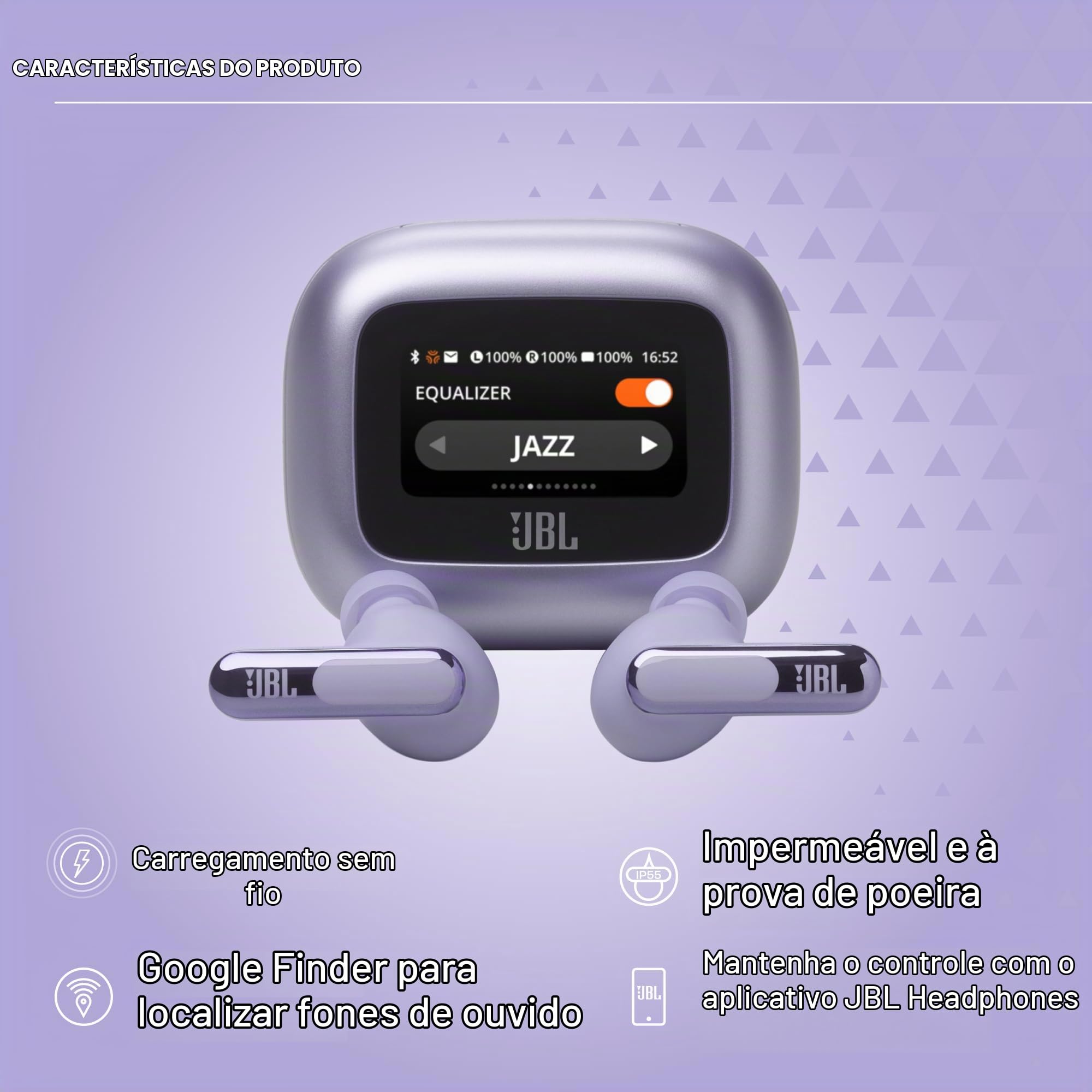 Fone de Ouvido Bluetooth JBL Live Beam 3 Roxo : Amazon.com.br
