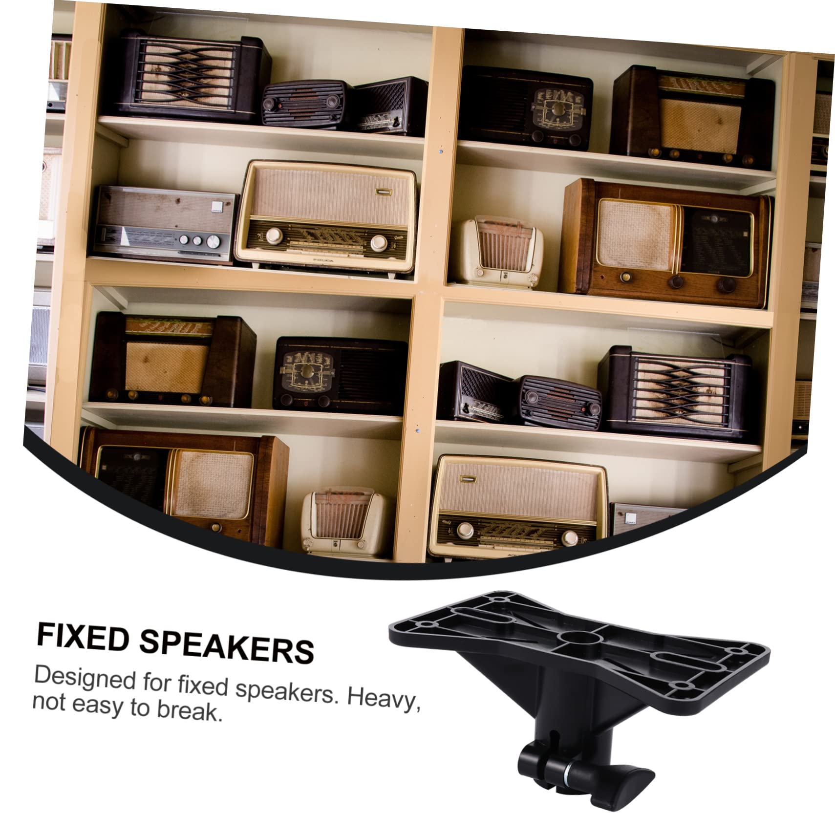 HOMSFOU Soporte De Altavoz con Bandeja Plástica De Montaje Resistente 7.08X4.52X3.26 Pulgadas para Equipos De Audio En Hogar Y Oficina