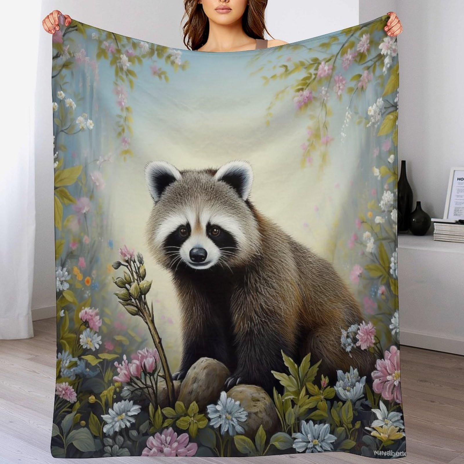 Couverture raton laveur une idée cadeau idéale pour lit et canapé