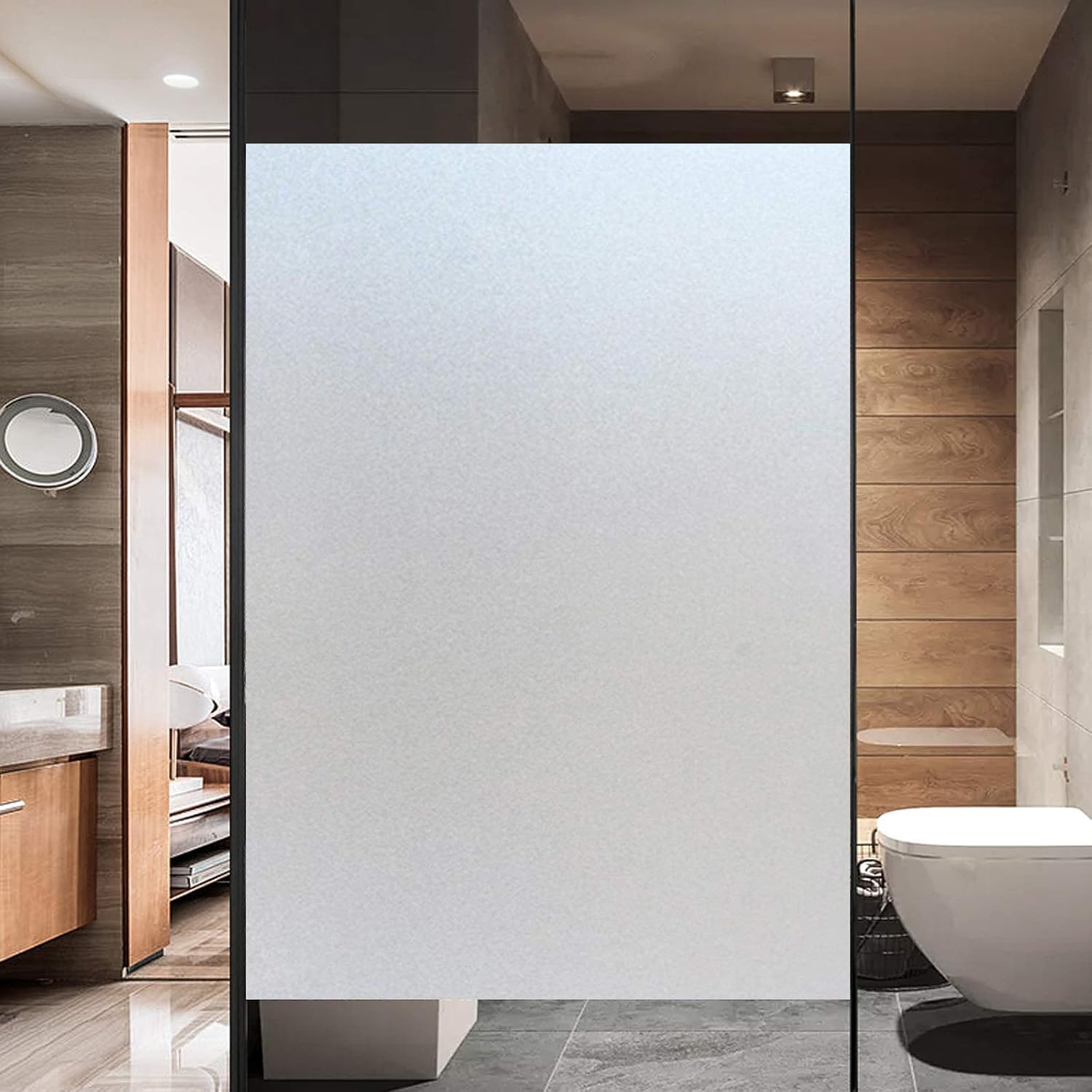 WALLMATE™ Vinyl Frosted Window Film Self Adhesive Privacy Glass Film for Office Glass Partition/Glass Door/Bathroom (1 Feet by 6 Feet, Frosted Film)