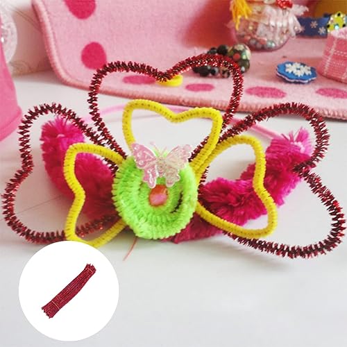 Miniatura 2 de 100 tallos de felpilla de oropel con brillantina, flexibles y flexibles y flexibles para decoración de manualidades creativas, tallos de felpilla de