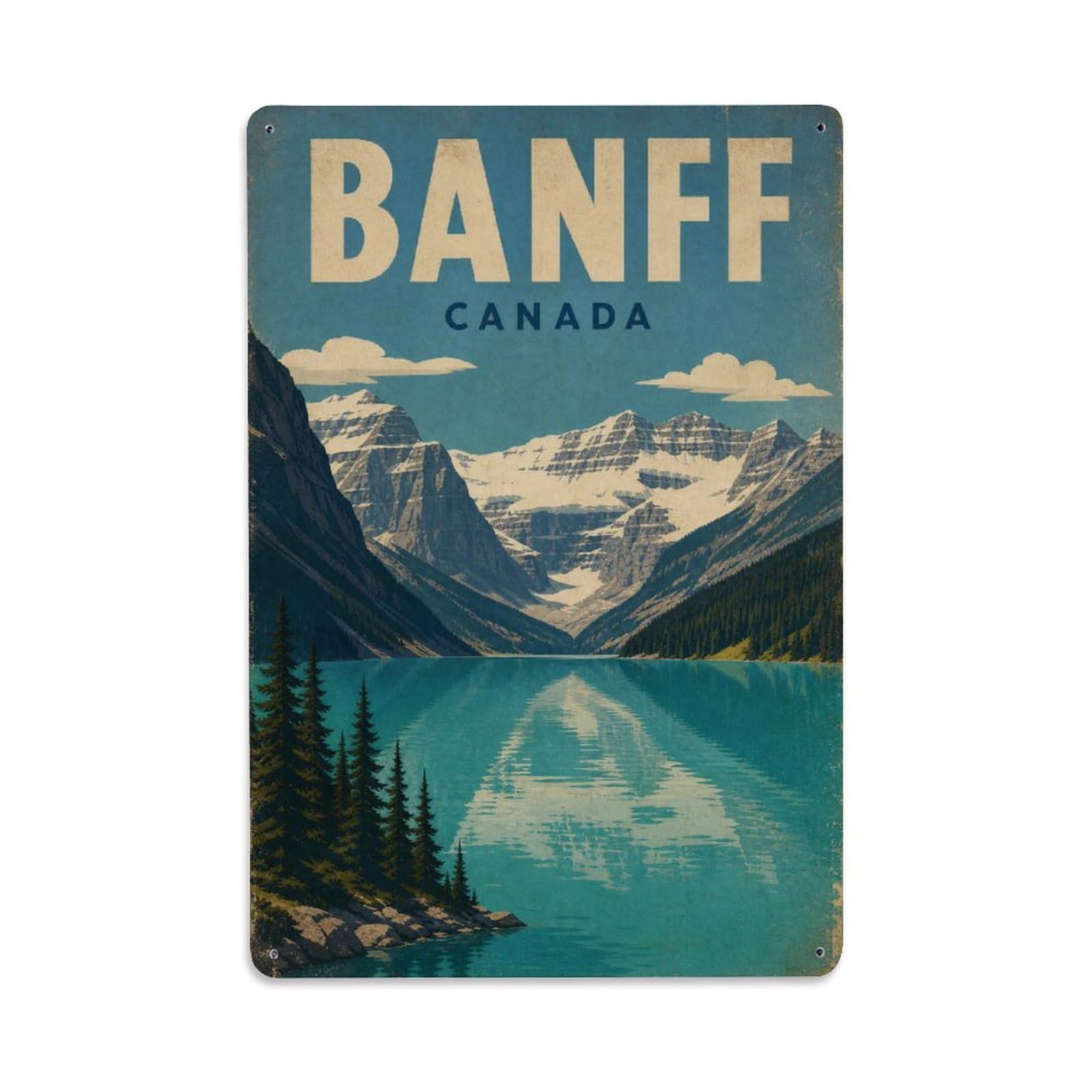 Travel Retro Canada Banff Metal Tin Sign