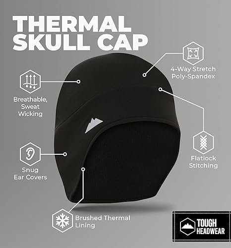 Miniatura 3 de Gorro con forro de calavera para casco retención térmica y rendimiento que absorbe la humedad Perfecto para correr ciclismo esquí y deportes de