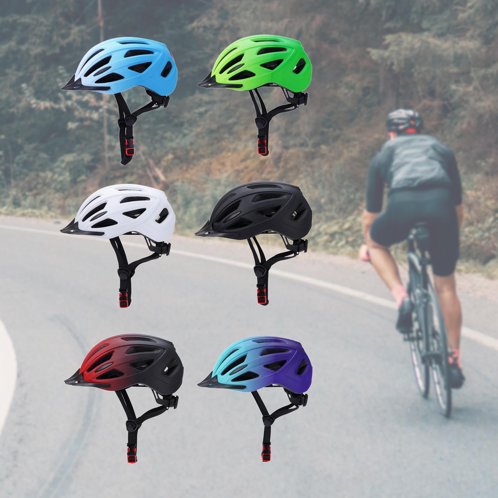 LOOM TREE® Bicycle Helmet Head Protective Lightweight with Led Safety Light Bike Helmet Blue | Cycling | Helmets & Protective Gear