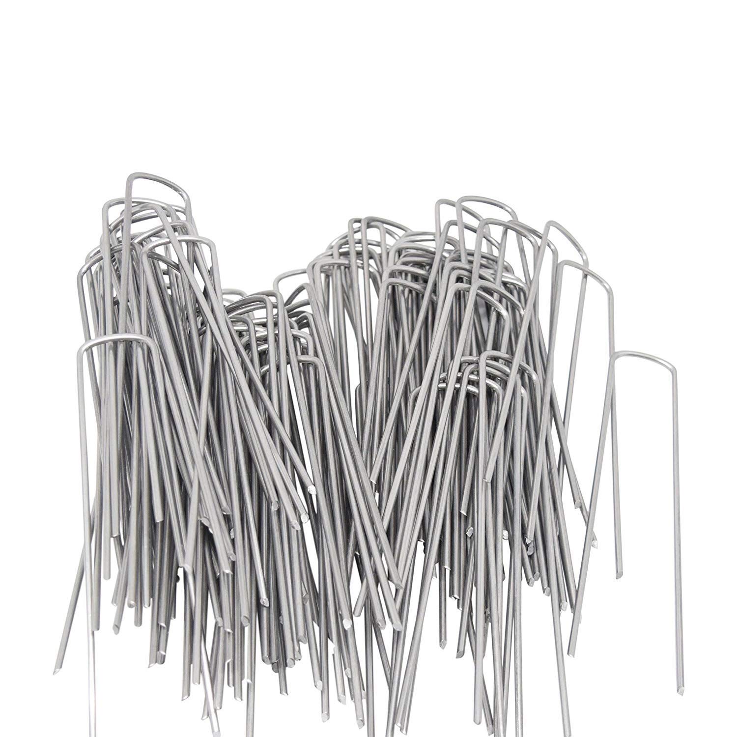 Buy AAGUT Garden Stakes Pins, Landscape Stes 250 Pack 6 Inch 11Gauge Galvanized Lawn Stake for