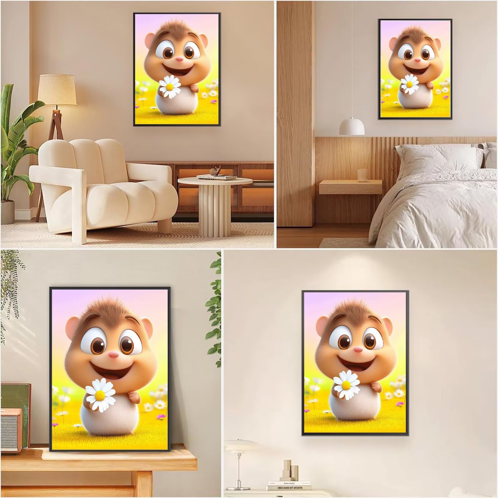 Diamond Painting Erwachsene Tier 5D Diamond Painting Gänseblümchen Muster DIY Set Erwachsene Anfänger, Vollbohrer Diamanten Malerei Bastelset für Zimmer Wand Deko Schlafzimmer 70x100cm, Model881