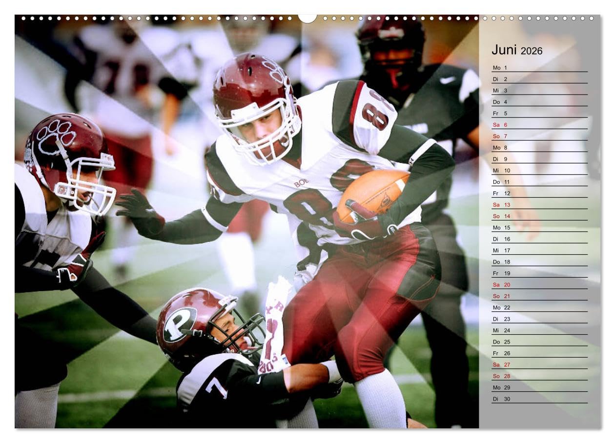 HEROES - American Football (hochwertiger Premium Wandkalender 2026 DIN A2 quer), Kunstdruck in Hochglanz: Fantastische Bildkompositionen dynamischer Actionszenen vom Football Field (CALVENDO Sport)