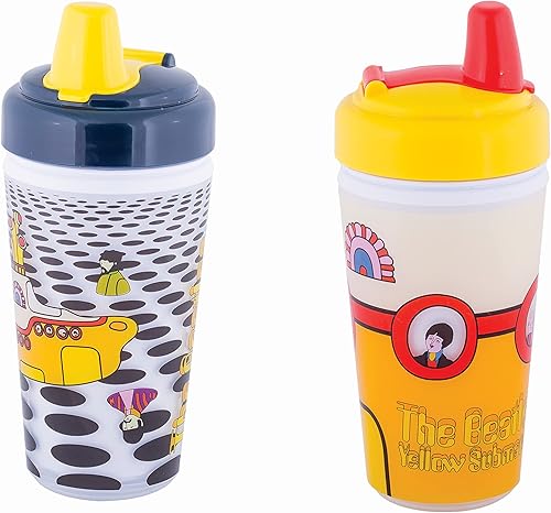 daphyls The Beatles Yellow Sub BPA Free, capacidad de 10 onzas líquidas, 2 unidades