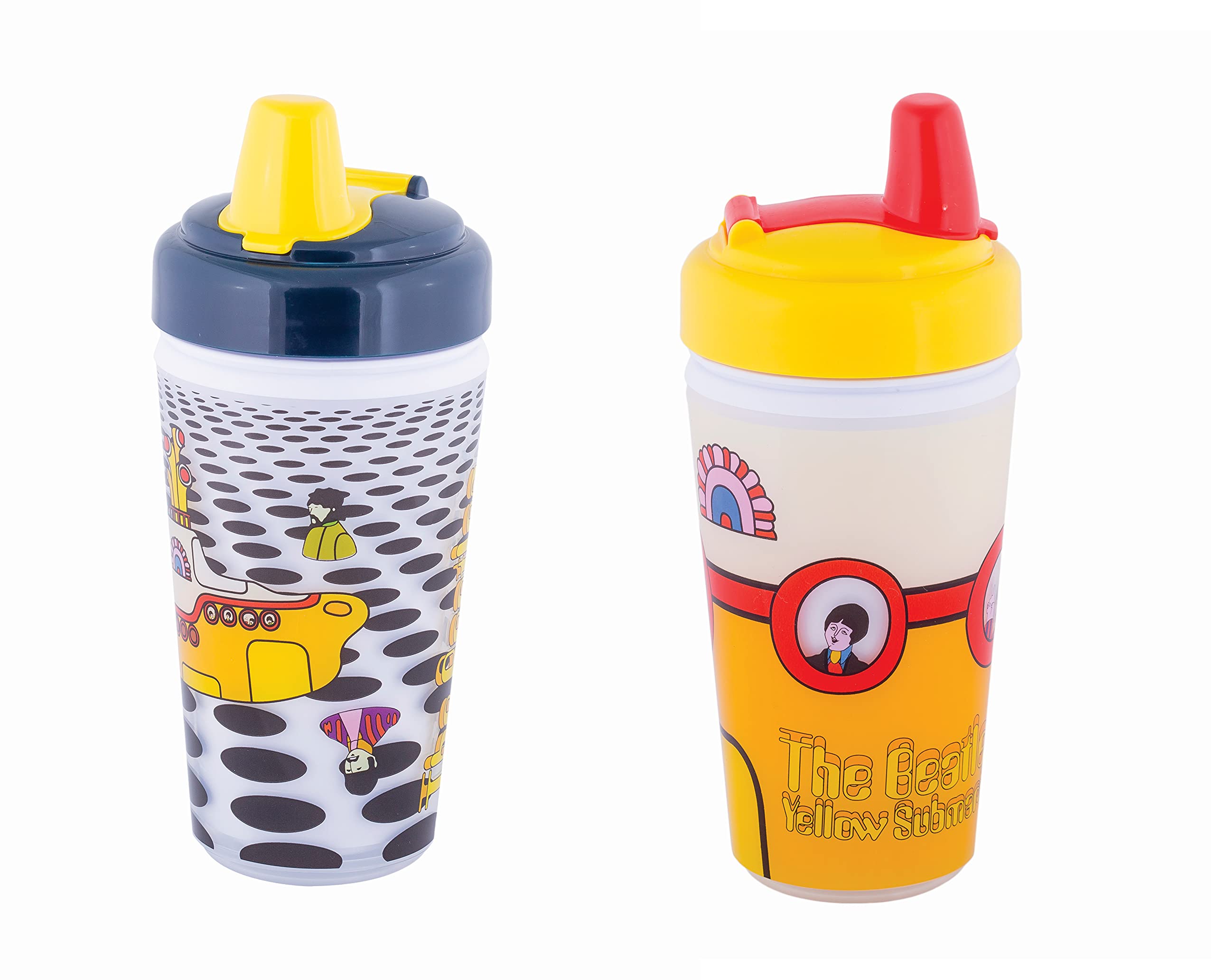 daphyls The Beatles Yellow Sub BPA FREE, 10 Fluid Ounce Capacity Sippy Cups 2 Pack