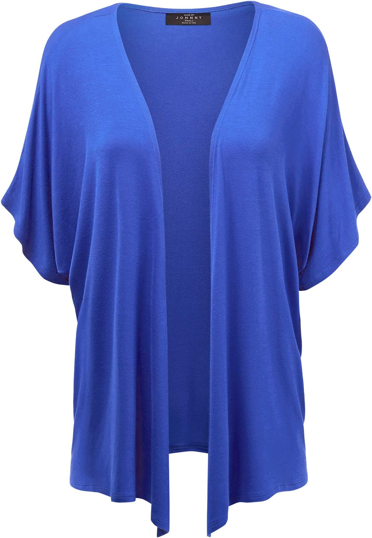 Made By Johnny Women's Kimono Style Short Sleeve Dolman Cardigan - Lightweight Open Front Summer Cover-Up