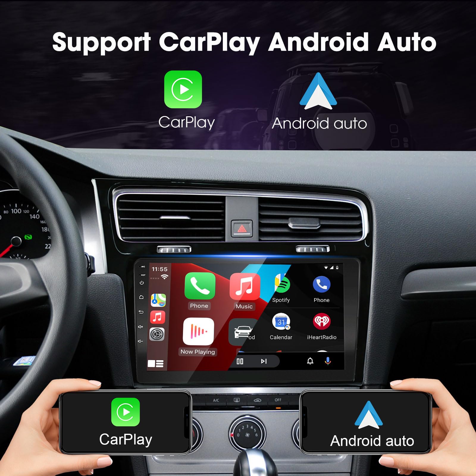 LEXXSON Android Auto Carplay Autoradio per VW Golf 7 MK7 Golf VII 2012-2020, Touch Screen da 10.1 pollici Radio GPS Bluetooth EQ Impostazione Wifi Controllo del Volante Mirrorlink Canbus 2+32G