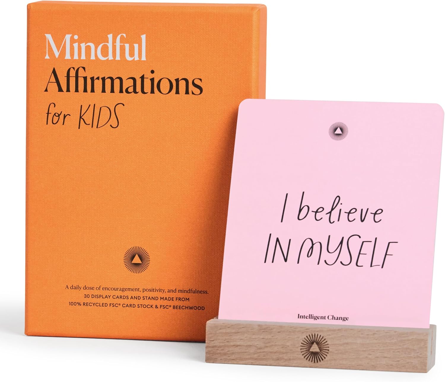 Intelligent Change 30 Positive Mindful Affirmation Cards for Kids with Display Stand – Perfect Gifts for Children & Teachers – Daily Inspiration for Self-Esteem & Positivity